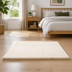 Queen Latex Mattress Topper 5cm Thick 7 Zone Cooling Pad Foldable Washable Cover