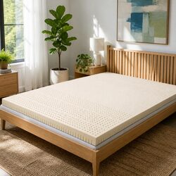 King Latex Mattress Topper 7.5cm Thick 7-Zone Pressure Relief Bed Pad Washable
