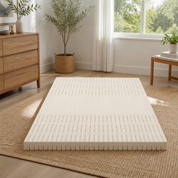 Latex Mattress Topper Single Bed 7.5cm Thick 7-Zone Support Pressure Relief