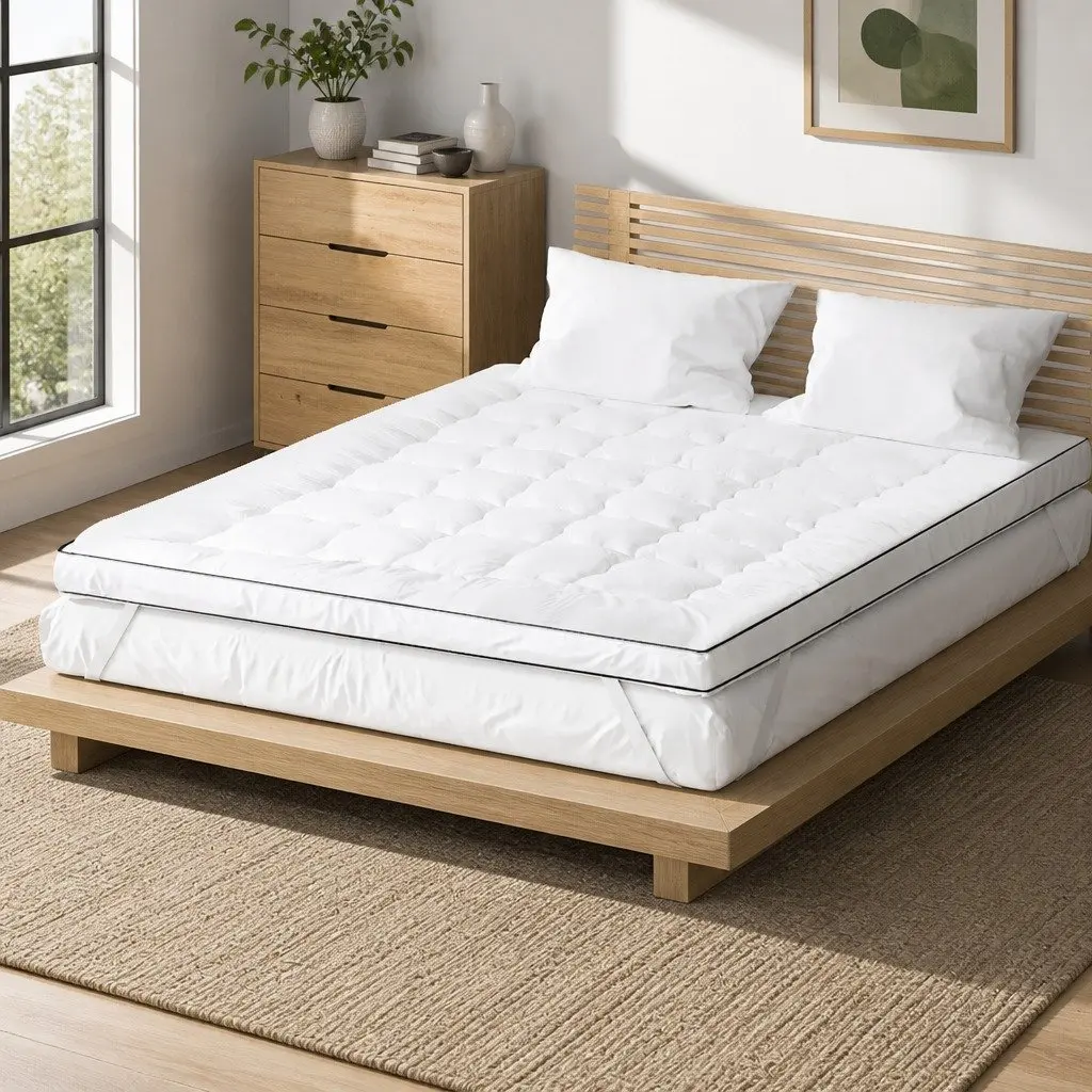 Mattress Topper Pillowtop 5cm Thick Double Bed Pad Breathable Machine Washable