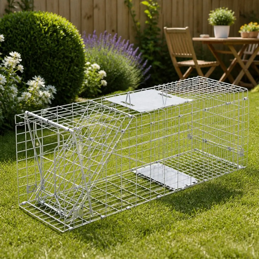 Animal Trap Cage 94x34cm Humane Possum Pest Control Collapsible Spring Loaded