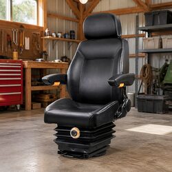 Universal Tractor Seat Forklift Excavator Truck Heavy Duty Work Chair Black PU