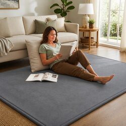 Tatami Mat Floor Mattress 3cm Thick Futon Sleeping Lounging Grey Living Room Rug