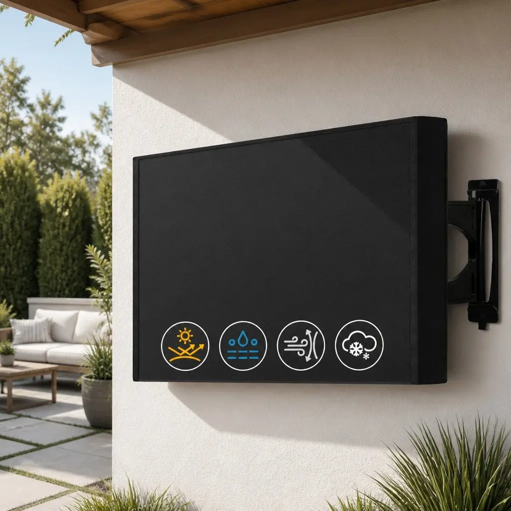 TV Cover Waterproof 40-43 Inch Black Outdoor Protector