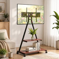 Mobile TV Stand Rolling Cart 32-75 inch Mount Bracket Heavy Duty Steel Frame