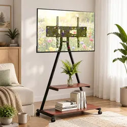 Mobile TV Stand Rolling Cart 32-75 inch Mount Bracket Heavy Duty Steel Frame
