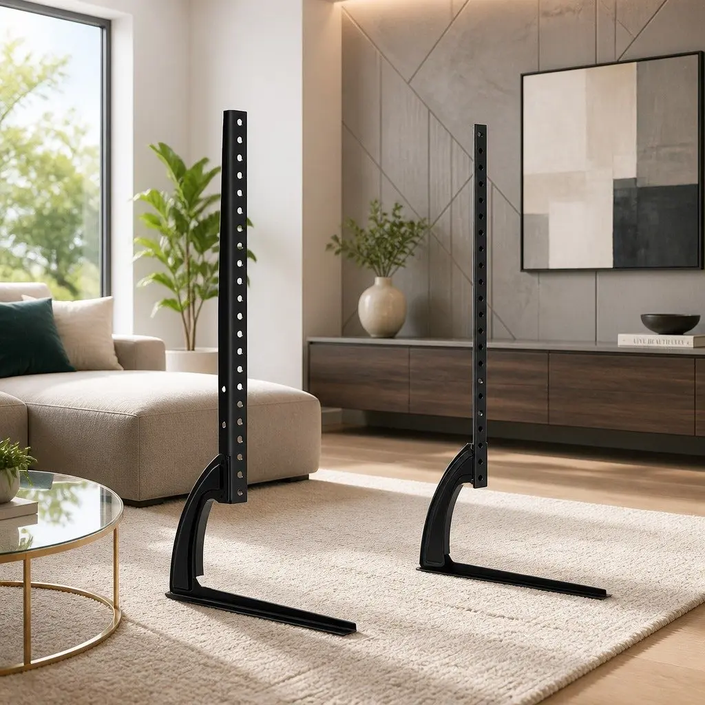 TV Stand Mount Bracket 32"-65" Universal Pedestal Tabletop Desktop Black