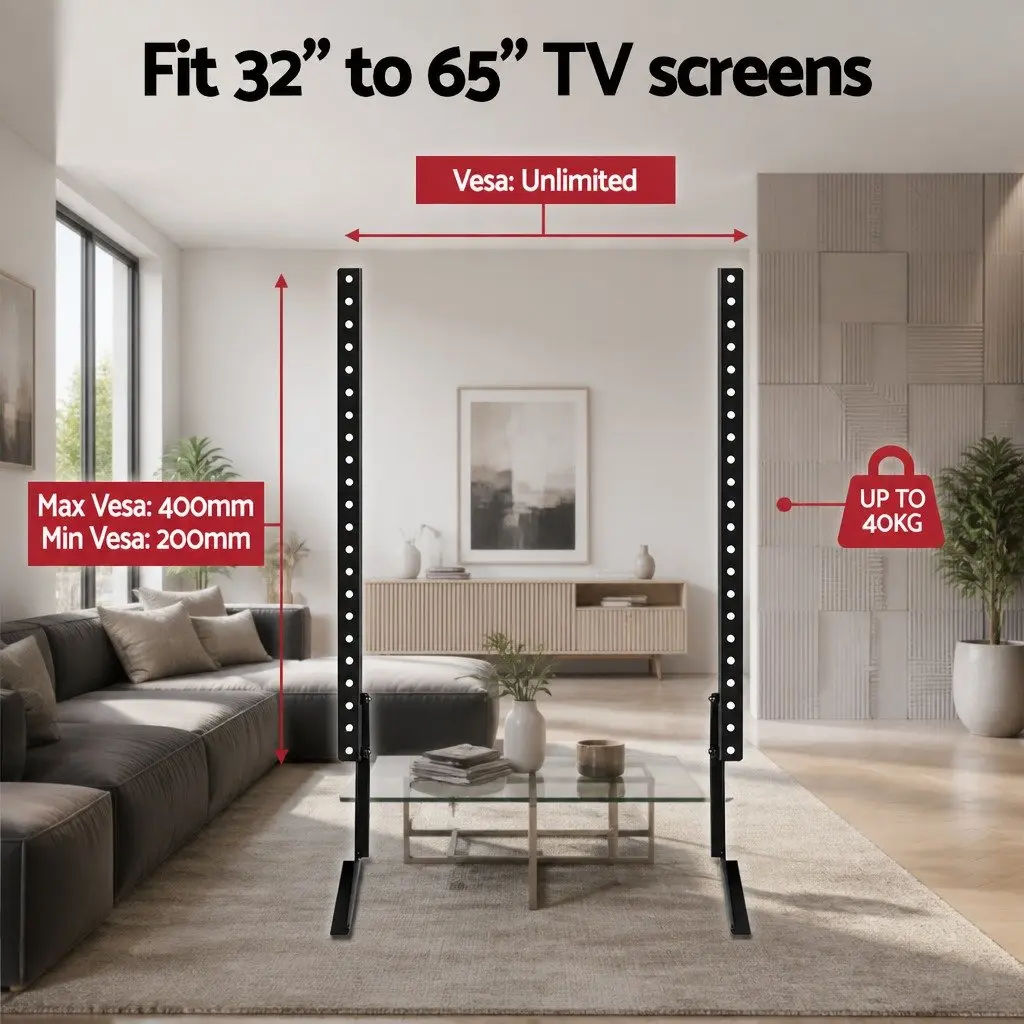 TV Stand Mount Bracket 32"-65" Universal Pedestal Tabletop Desktop Black