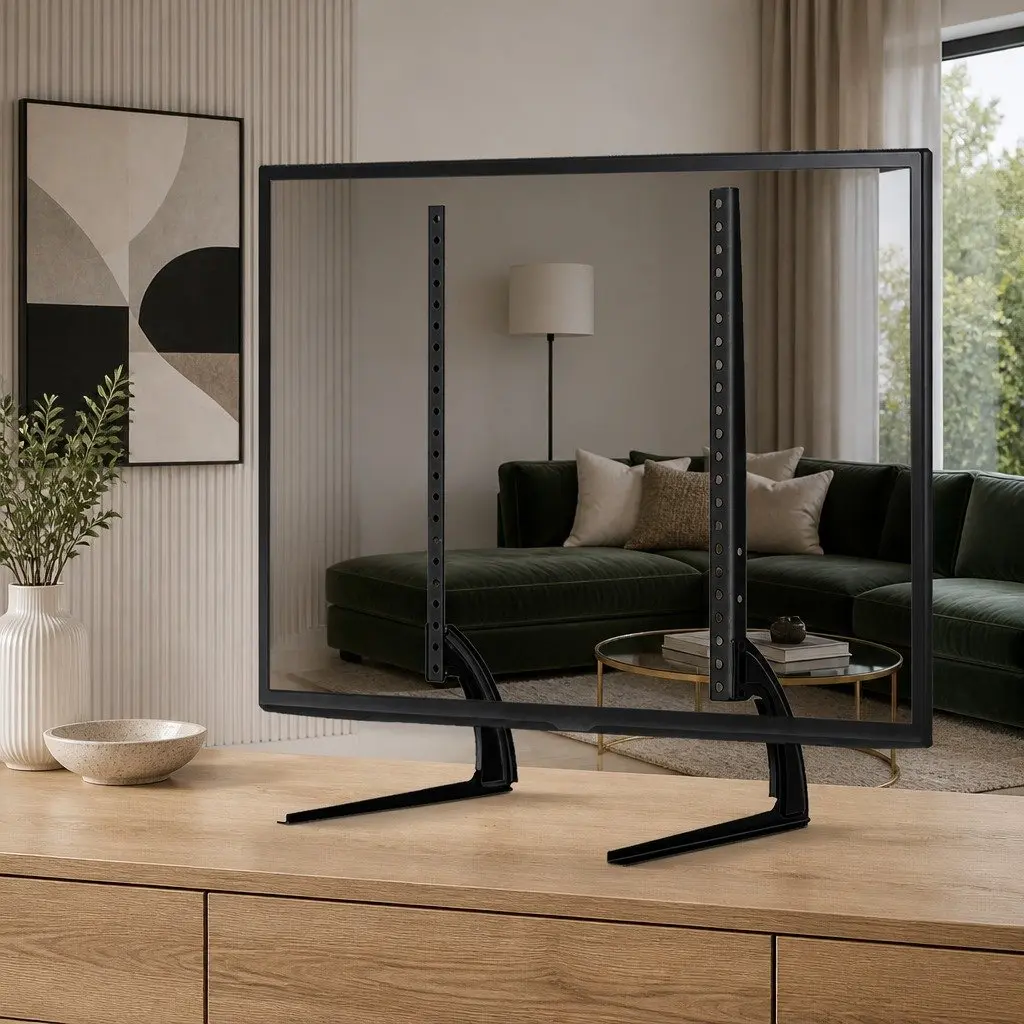 TV Stand Mount Bracket 32"-65" Universal Pedestal Tabletop Desktop Black