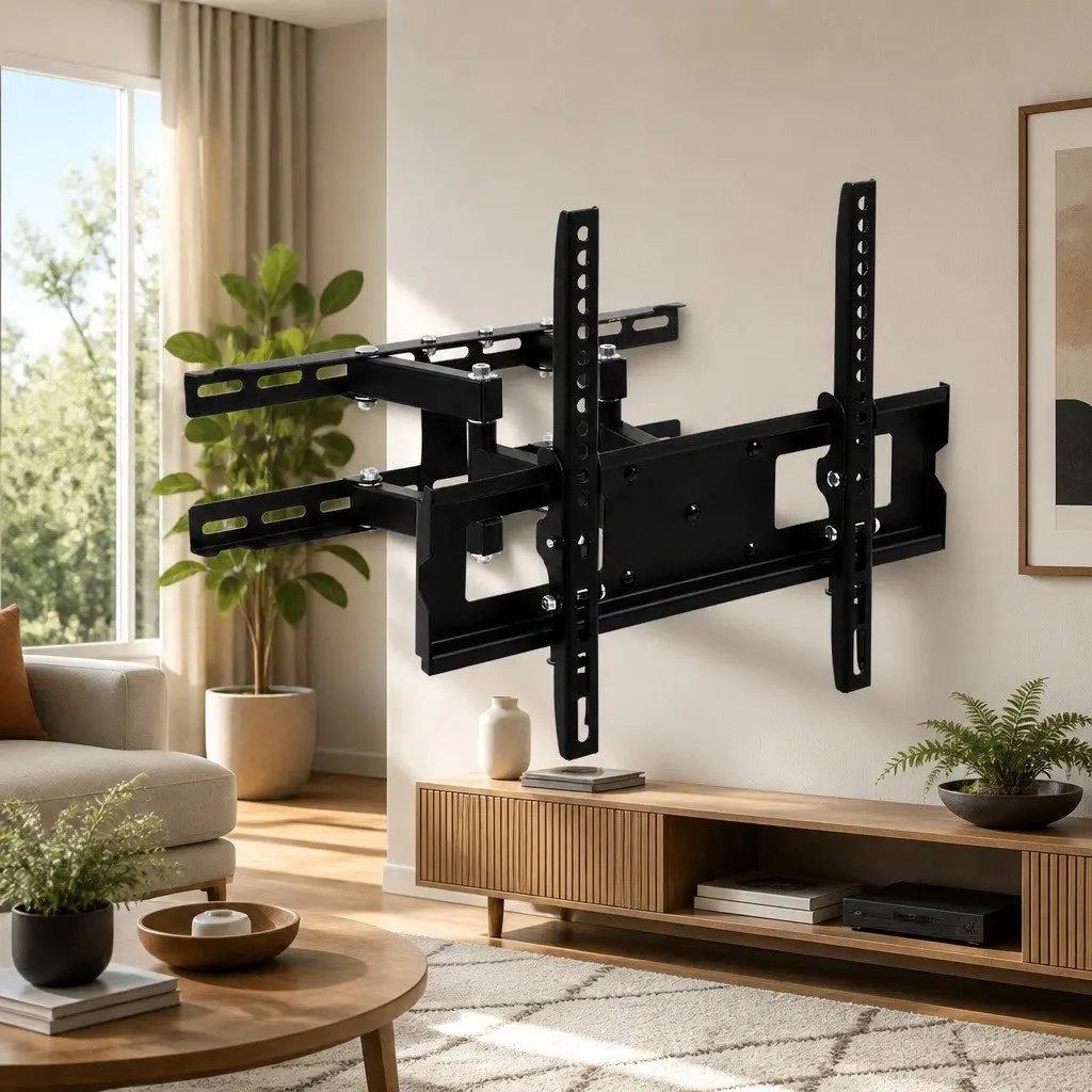TV Wall Mount Bracket Full Motion Tilt Swivel 23"-55" Black