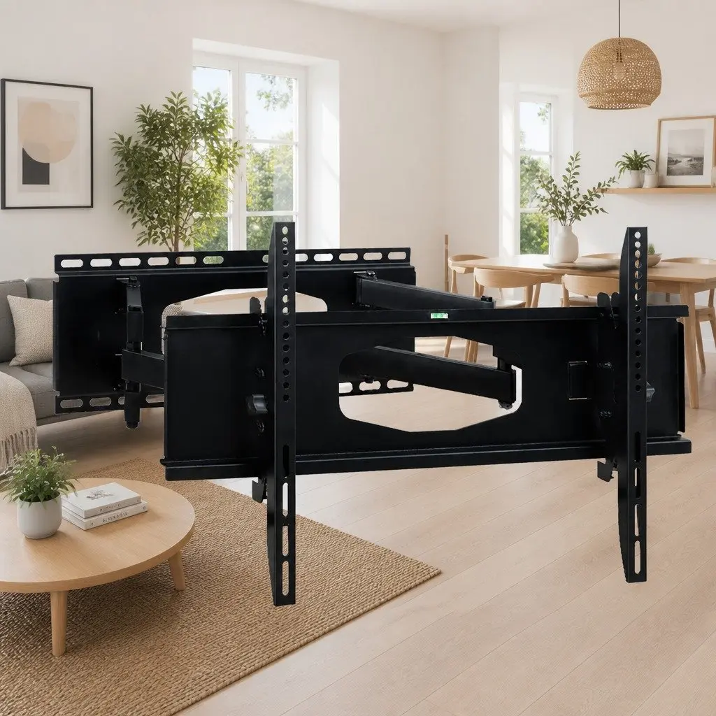 TV Wall Mount Bracket Full Motion Dual Arm Adjustable 32"-80" Black