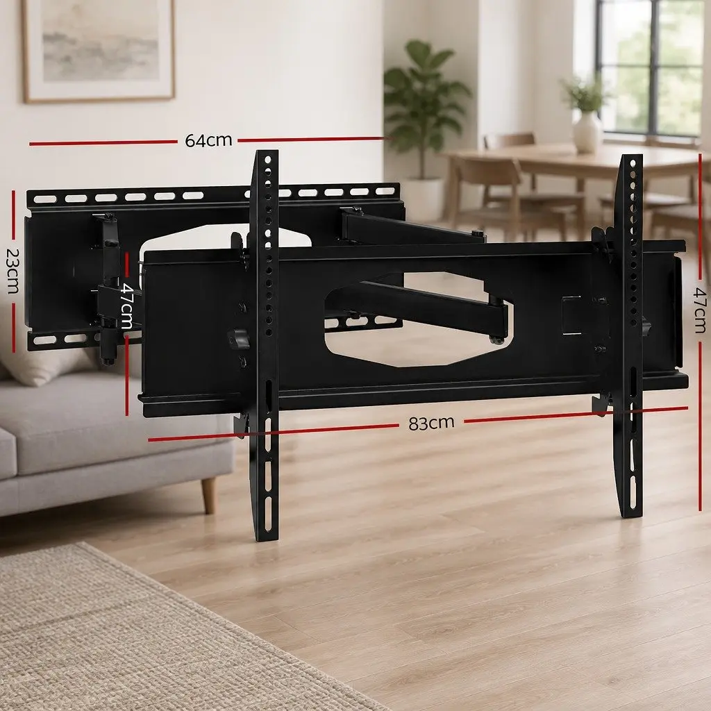 TV Wall Mount Bracket Full Motion Dual Arm Adjustable 32"-80" Black