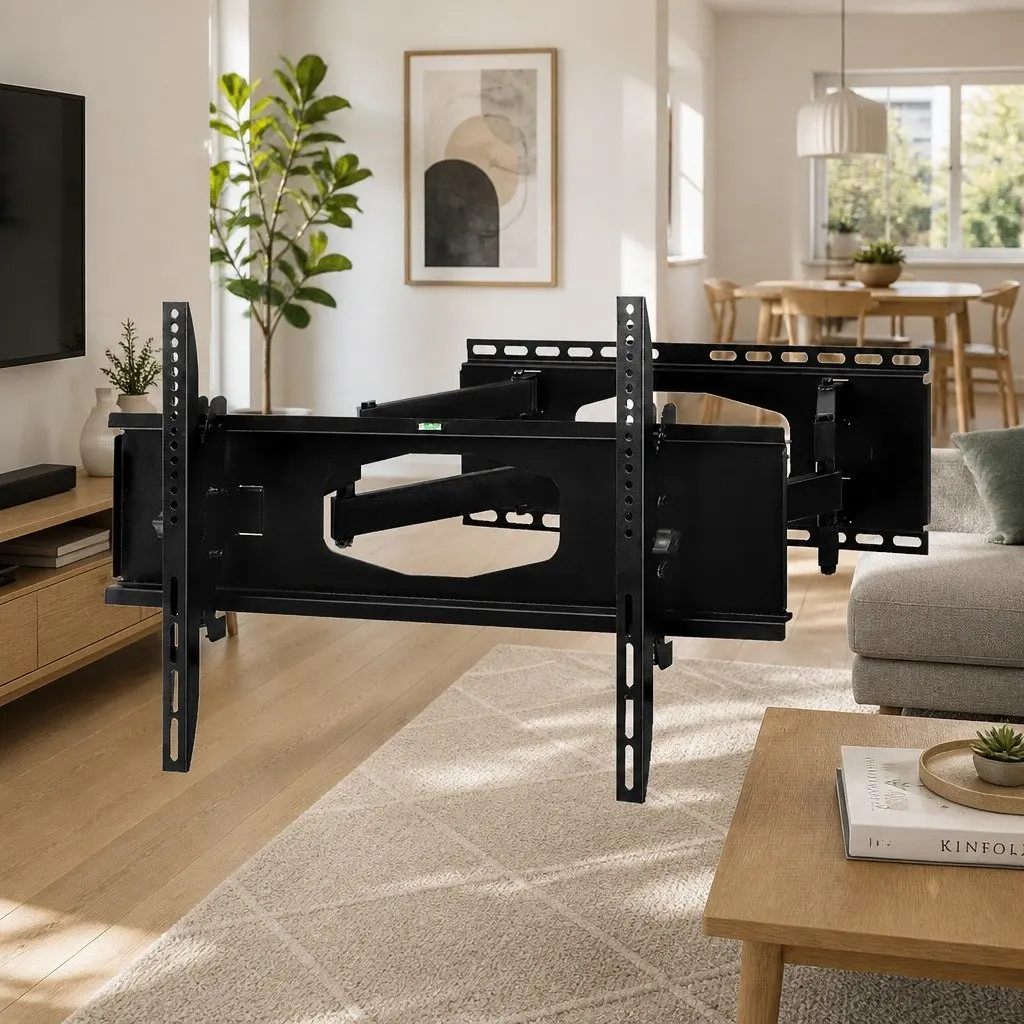 TV Wall Mount Bracket Full Motion Dual Arm Adjustable 32"-80" Black