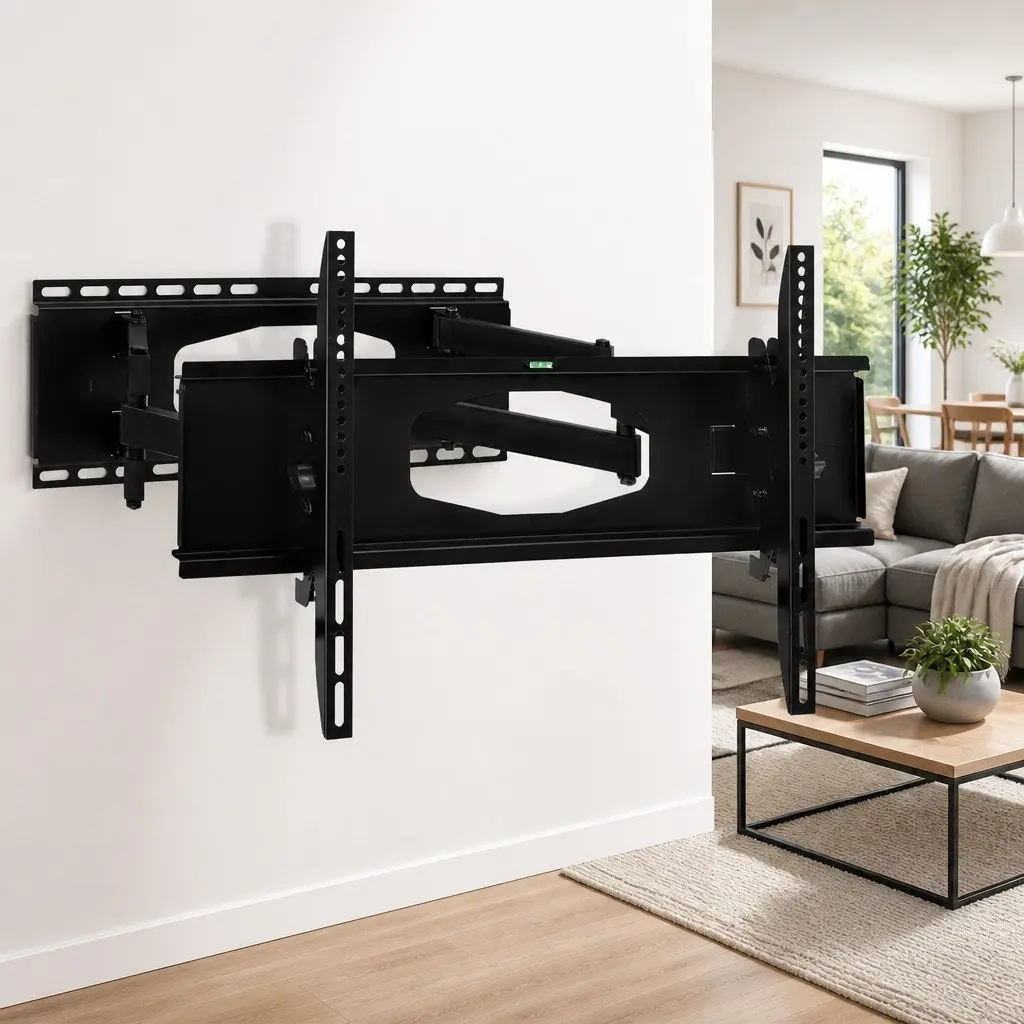 TV Wall Mount Bracket Full Motion Dual Arm Adjustable 32"-80" Black