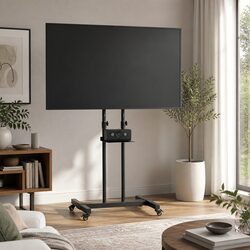 Mobile TV Stand Floor Mount Bracket for 23-65 inch Screens Portable Trolley Cart