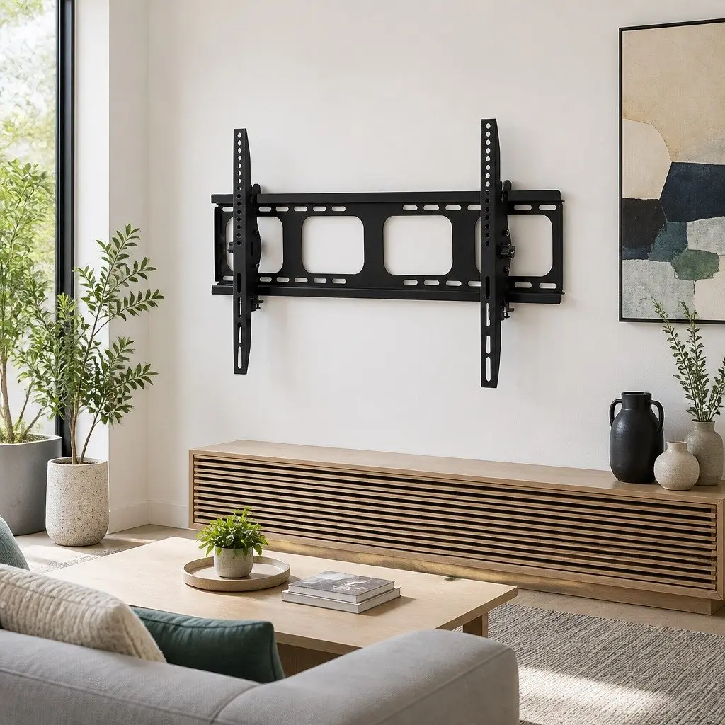 TV Wall Mount Bracket 42"-90" LED LCD Tilt Flat Low Profile Black Slim Design