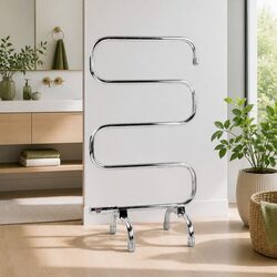 Electric Heated Towel Rail Rack 5 Bars Freestanding Clothes Dryer Warmer Silver