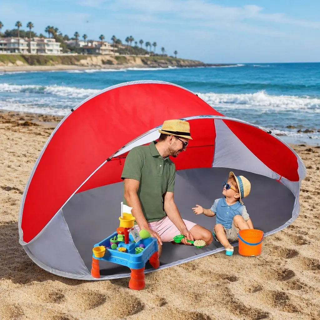 Pop Up Tent Instant Setup UV Resistant Weatherproof 4 Person Outdoor Shelter Blue Grey Red