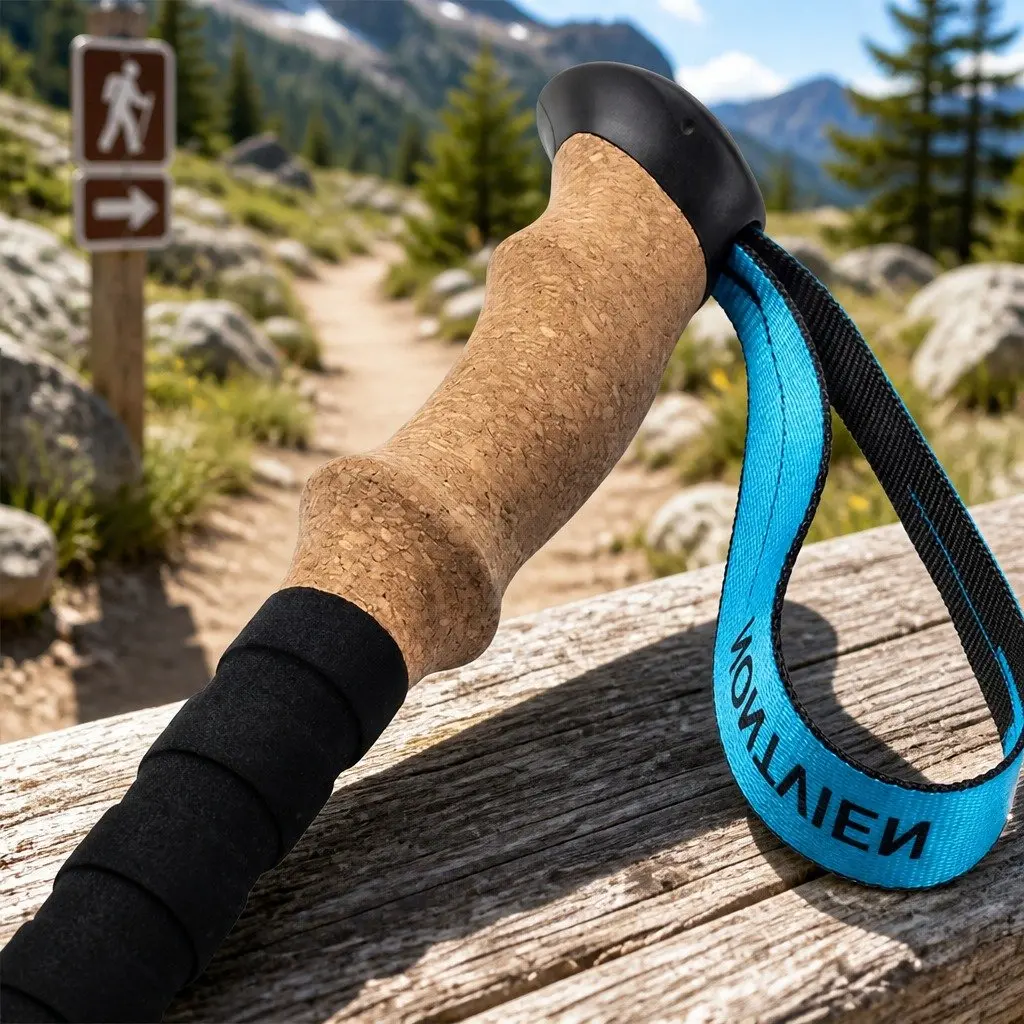 Trekking Poles Adjustable 62-135cm Lightweight Carbon Fiber Black Hiking Walking Sticks