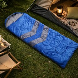Single Sleeping Bag Outdoor Camping Warm Winter Cold Weather Portable Blue