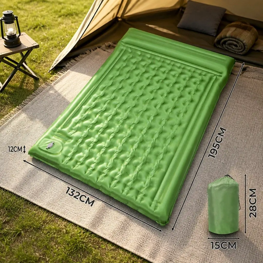 Self Inflating Camping Air Mattress Double with Foot Pump Portable Lightweight