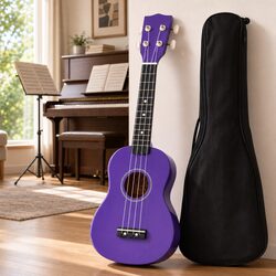 Soprano Ukulele 21 Inch Beginner Acoustic Guitar Kids Small 4 String Purple