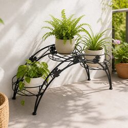 2X Metal Plant Stand Indoor Outdoor 3-Tier Pot Holder Garden Balcony Display