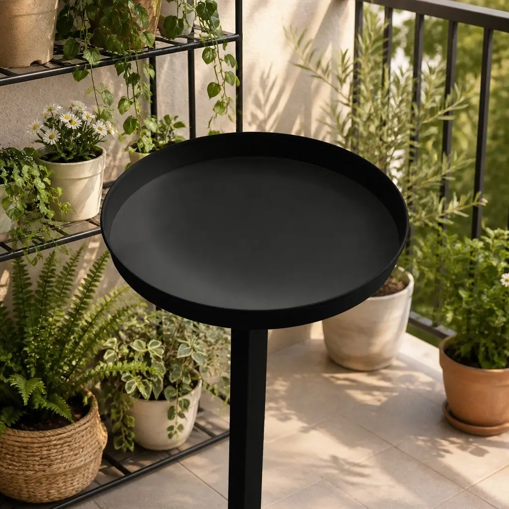 5 Tier Plant Stand Metal Display Shelf Indoor Outdoor Black