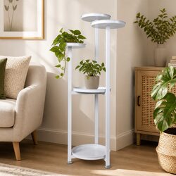 Plant Stand Flower Rack 5 Tier Indoor Outdoor Garden Display White Medium