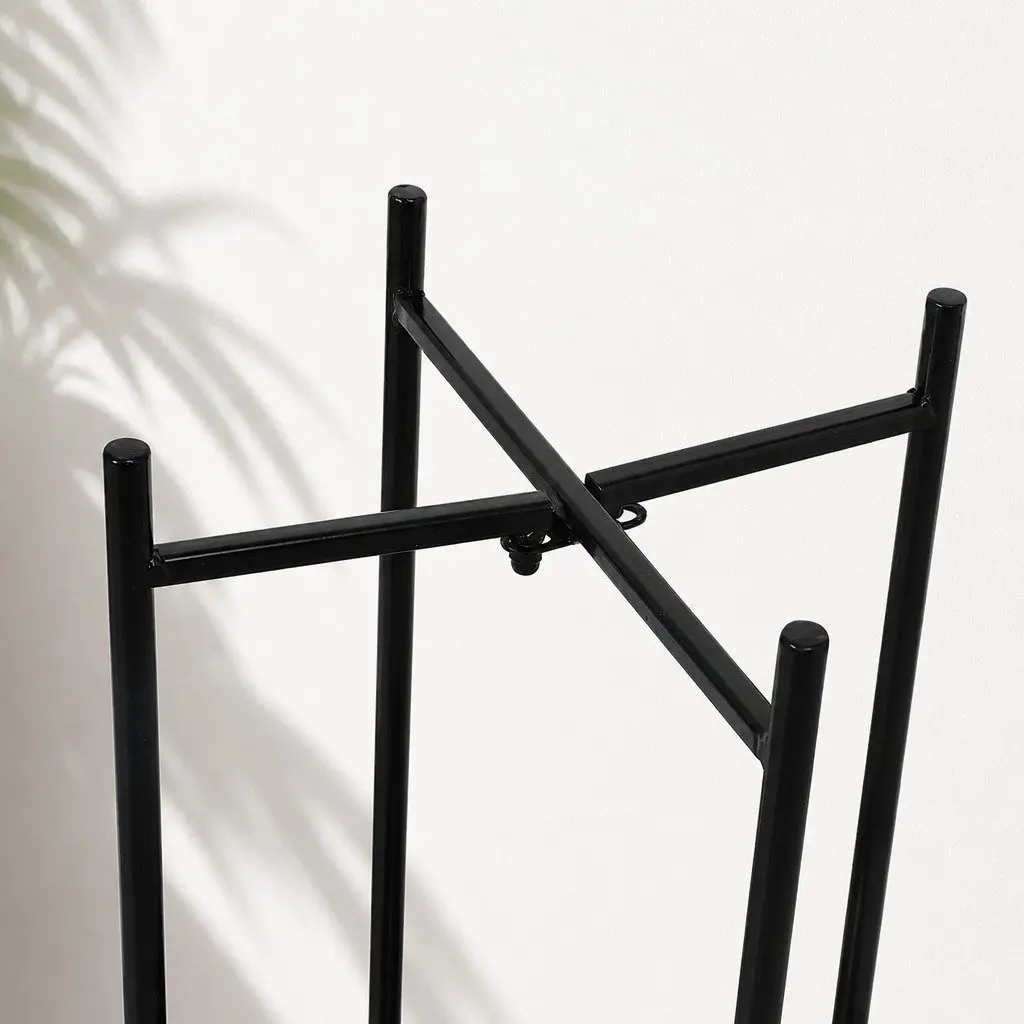 2 Tier Plant Stand Metal Frame Indoor Outdoor Balcony Garden Flower Pot