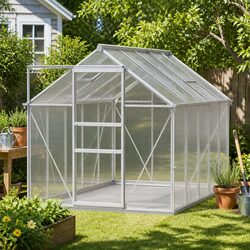 Aluminium Walk In Greenhouse Polycarbonate Garden Green House Large Outdoor