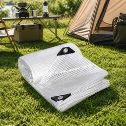 Heavy Duty Clear Tarp Waterproof 200GSM Camping Outdoor All Weather 4.3mx6.1m