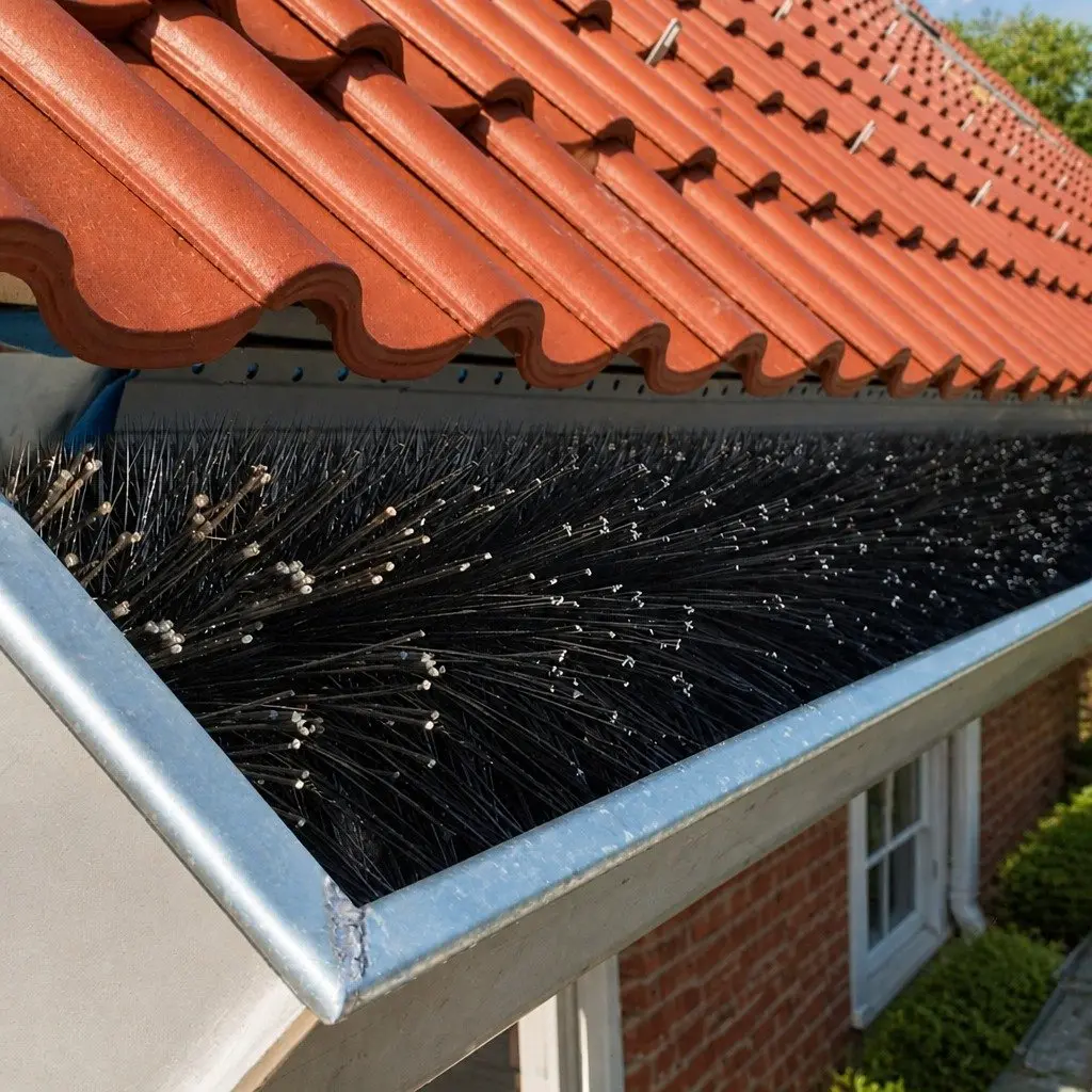 Gutter Brush Guard 24 Pack Leaf Debris Blocker 92x10cm Black Nylon with Galvanised Steel Wire