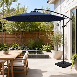 3m Cantilever Umbrella with Base Outdoor Patio Garden Parasol Side Post Shade