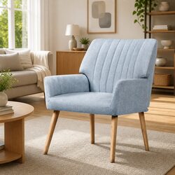 Armchair Grey Fabric Comfortable Lounge Chair Relaxation Seat Home Furniture