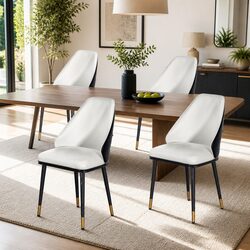 Dining Chairs Set of 4 PU Leather Seat Modern Kitchen Lounge Furniture