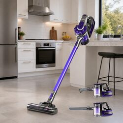 Stick Vacuum Cleaner Bagless Cordless 150W Handstick Two-in-One Purple