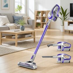 Stick Vacuum Cleaner Bagless Cordless 150W Handheld Lightweight Purple Grey