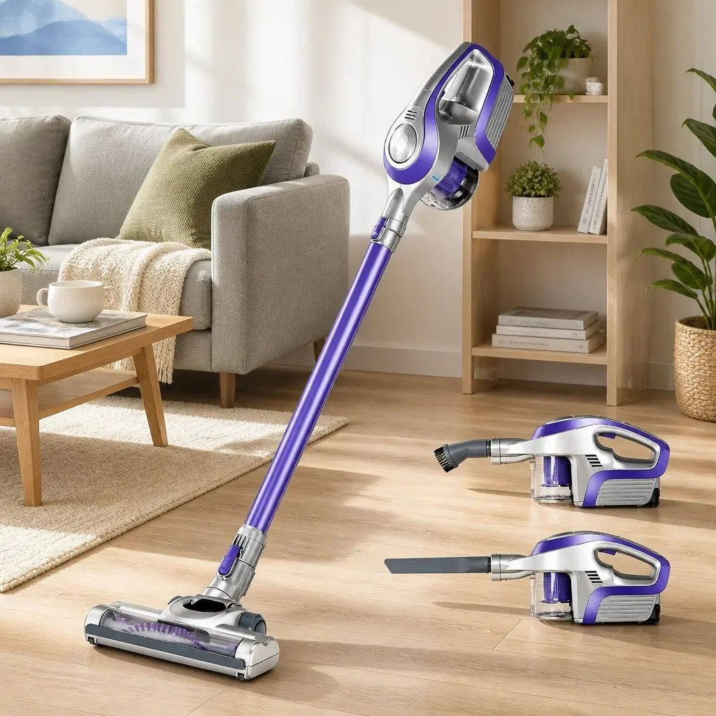 Stick Vacuum Cleaner Cordless Lightweight 150W Purple Grey