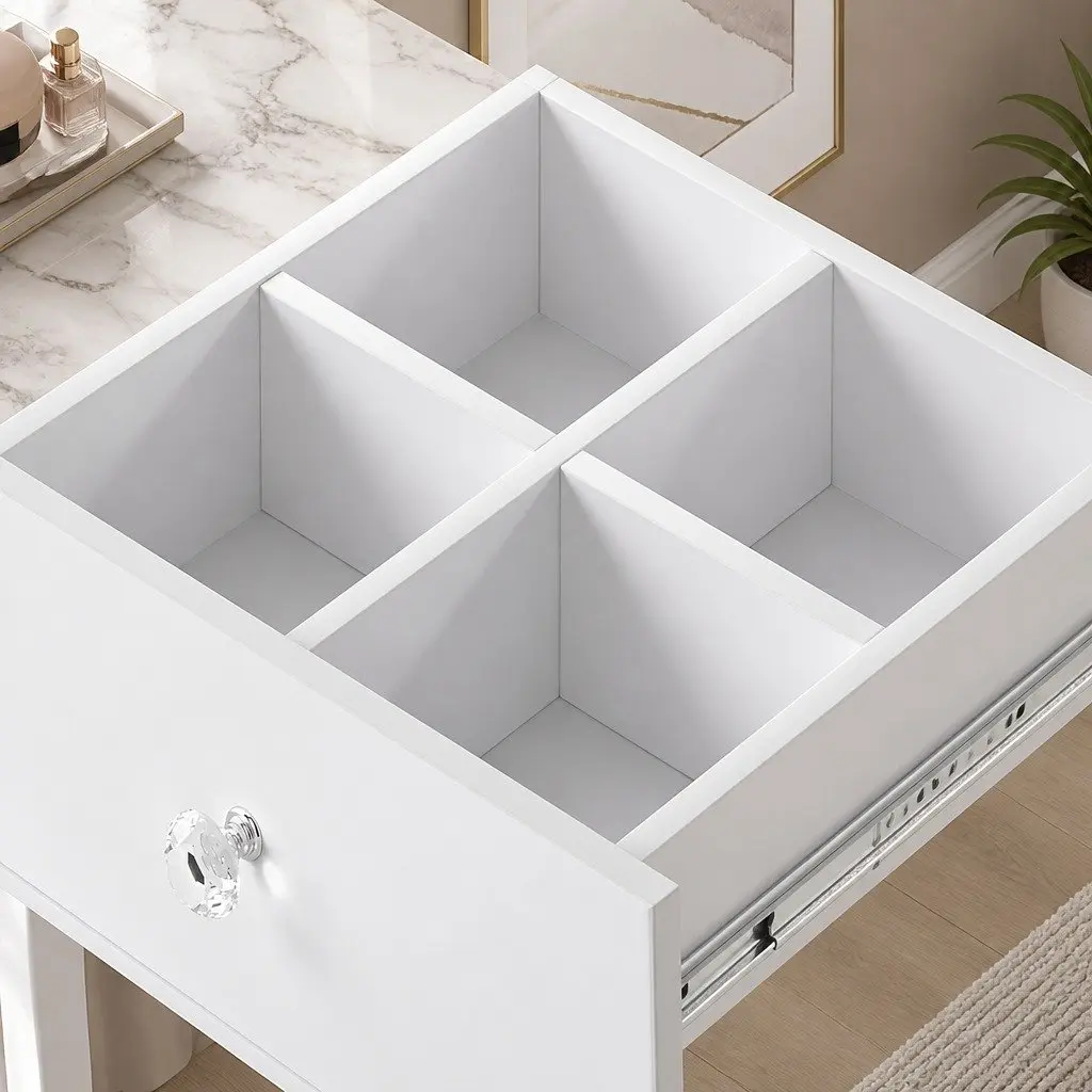 LED Dressing Table Vanity Desk with 3 Lighting Modes Adjustable Brightness White