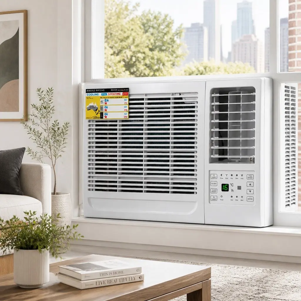 Window Air Conditioner 2.7kW Portable Cooling Unit LED Control Remote White