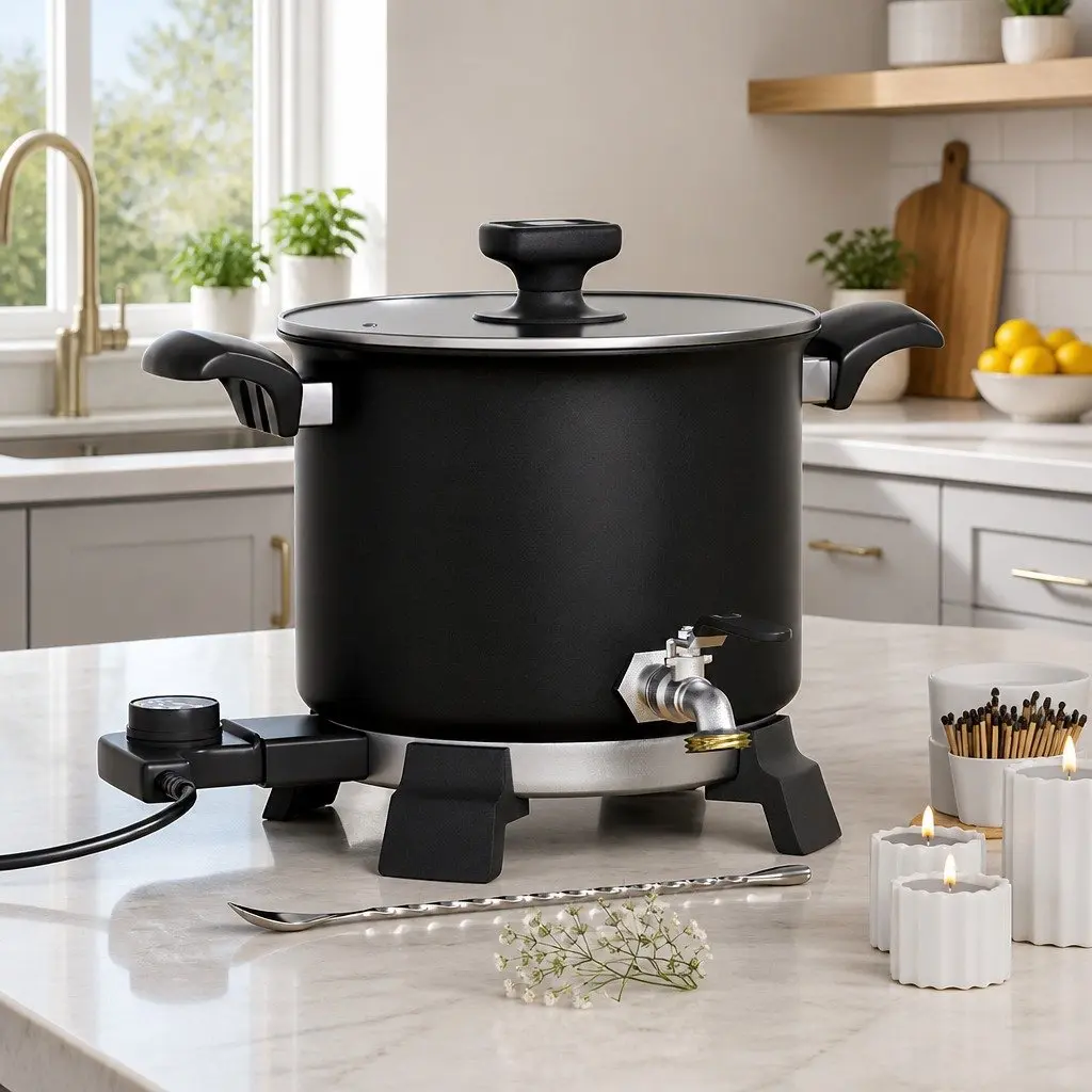 5L Wax Melter Candle Making Electric Melting Pot 1200W Quick Pour Spout Black