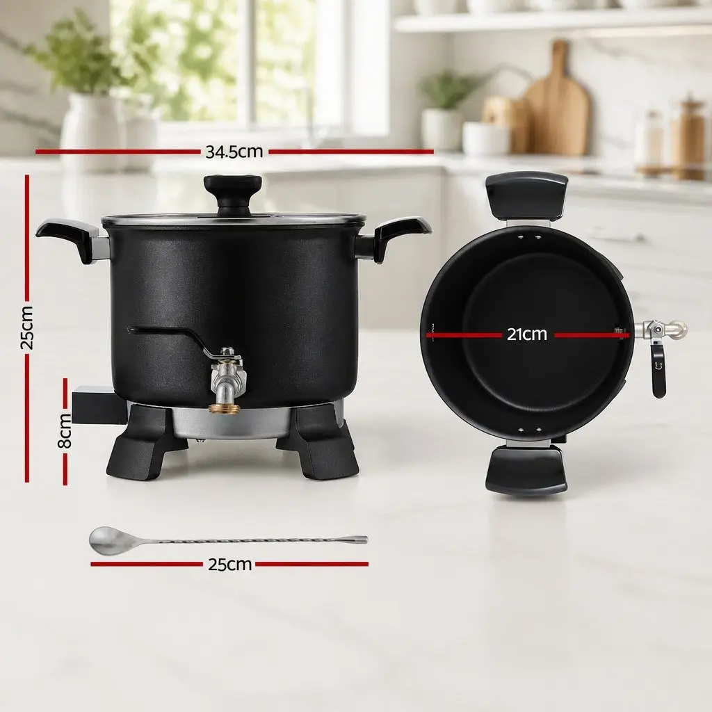 5L Wax Melter Candle Making Electric Melting Pot 1200W Quick Pour Spout Black