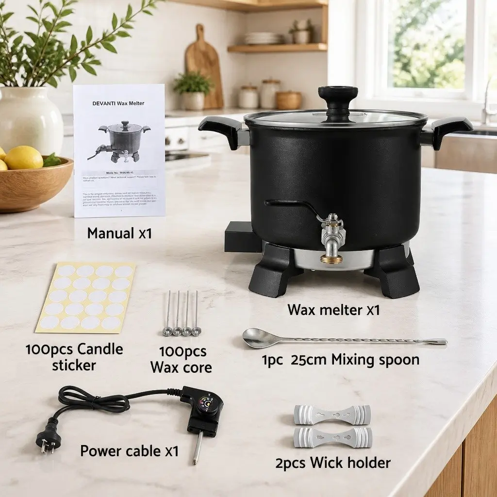 5L Wax Melter Candle Making Electric Melting Pot 1200W Quick Pour Spout Black