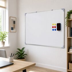 Magnetic Whiteboard 60x90cm Double-Sided Erase Board Marker Eraser Tray Yellow