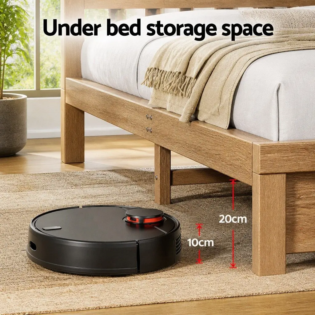 King Single Bed Frame with 2 Storage Drawers Wooden Bedroom Furniture