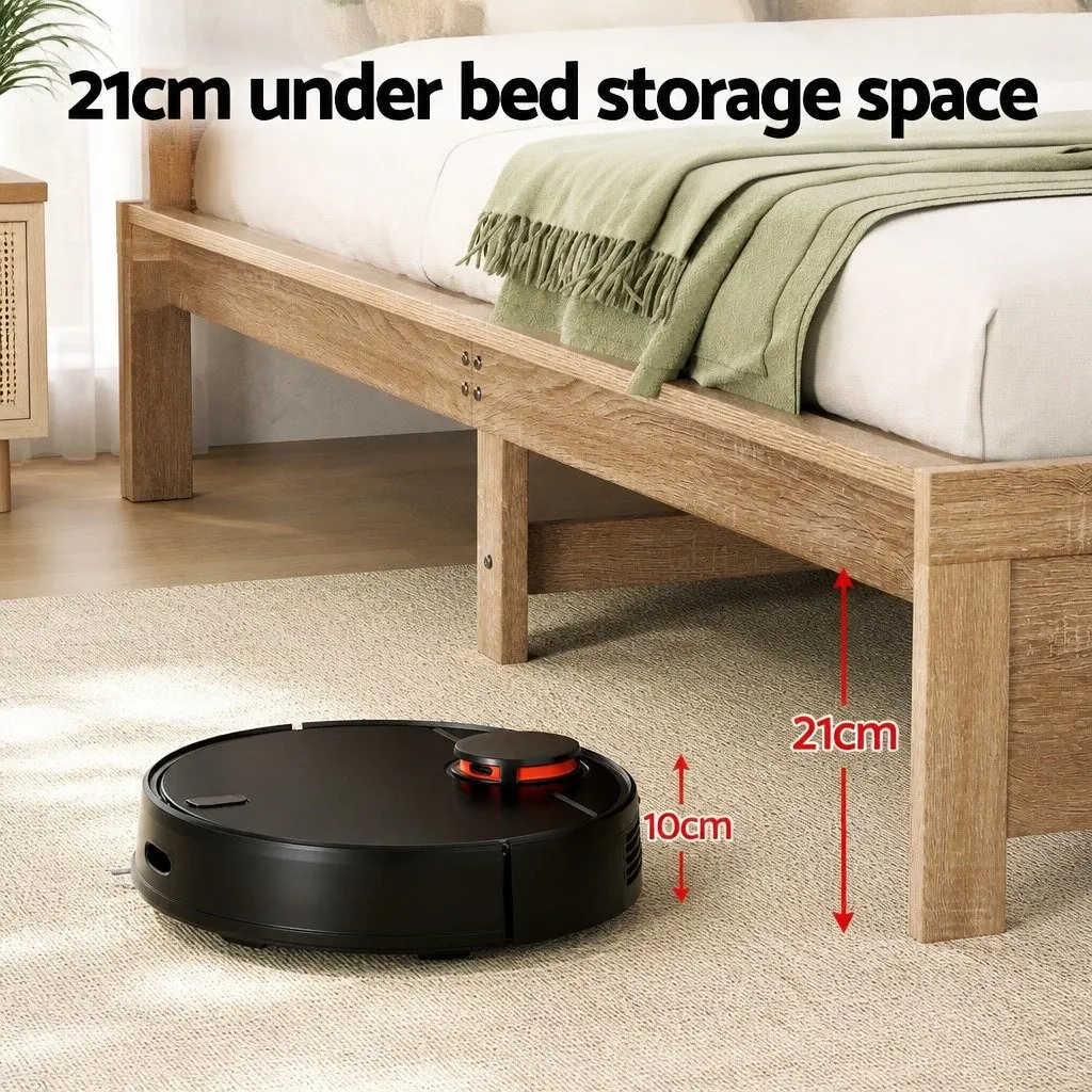 Single Bed Frame Wooden Base Walnut Colour Sleeper For Adults Kids Bedroom