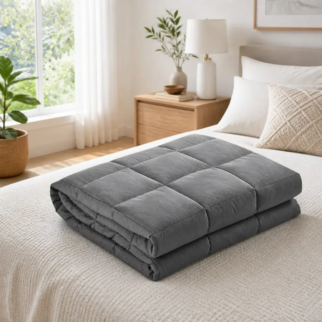Weighted Blanket 5KG Deep Touch Pressure Therapy Microfibre Dark Grey Adult Sleep Comfort