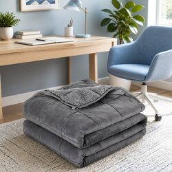 Weighted Blanket 5.5KG Adults Kids Fleece Sherpa Anti Anxiety Gravity Sleep