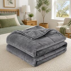 Weighted Blanket 11KG Adults Kids Anti Anxiety Gravity Sherpa Fleece Grey Cosy